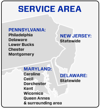 ActionPlumbing Tri-State service area map